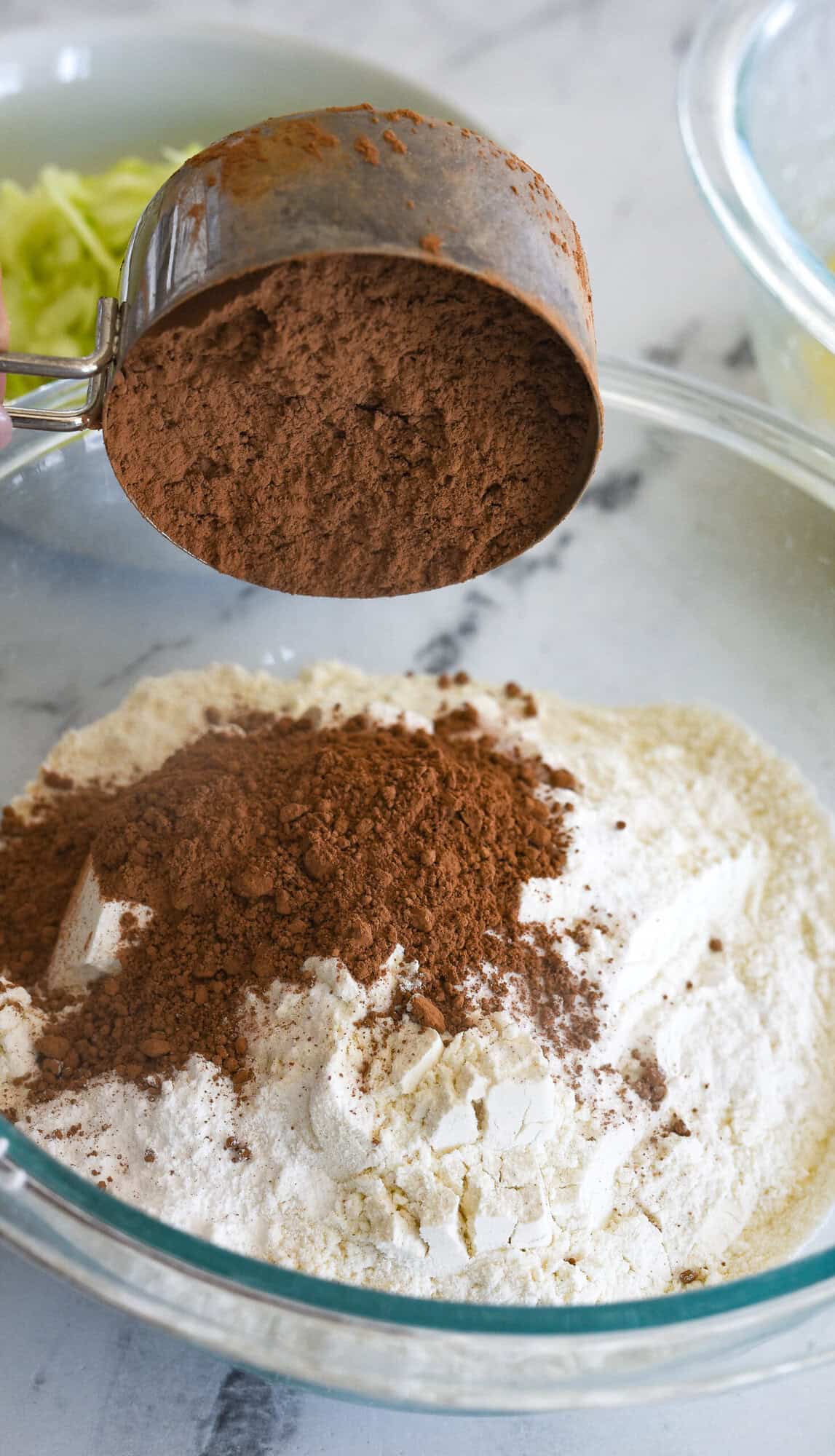 mixing together dry ingredients for zucchinki bread