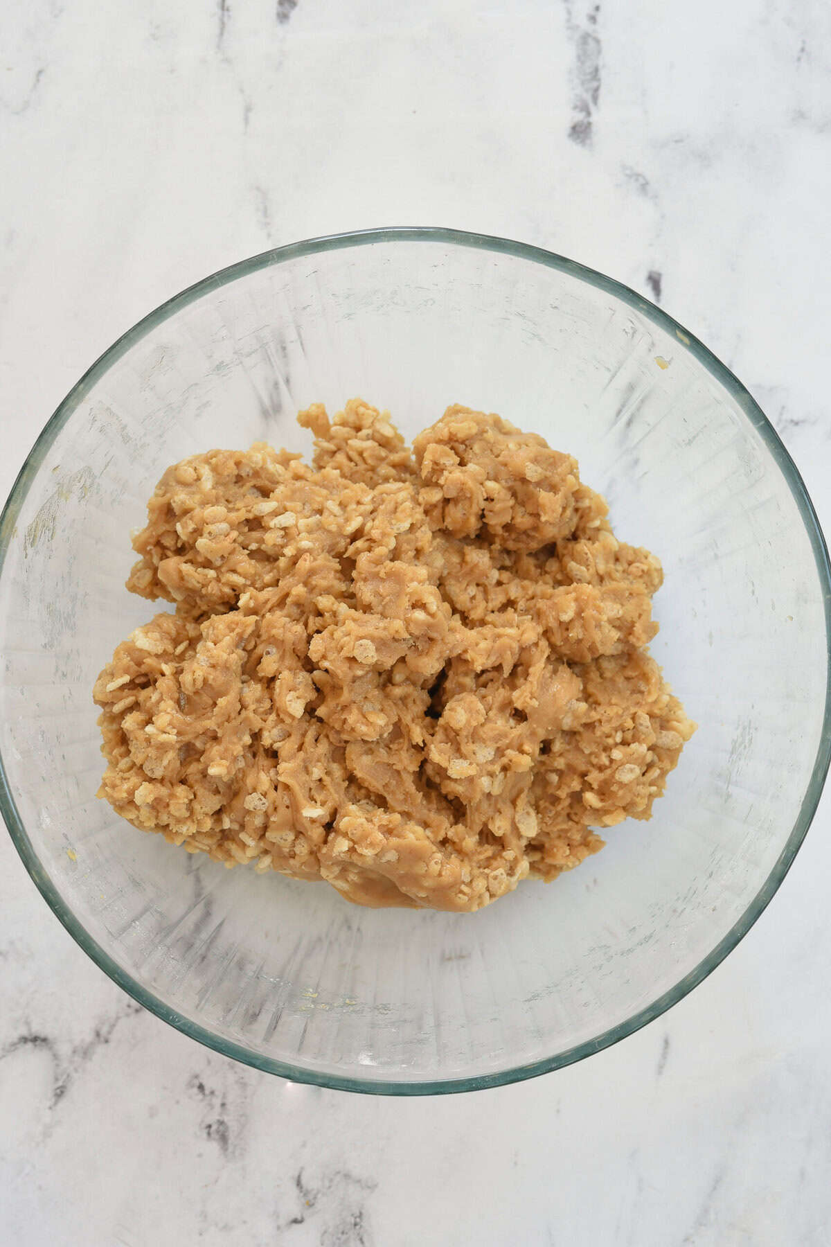rice krispie cookie dough with cereal in it