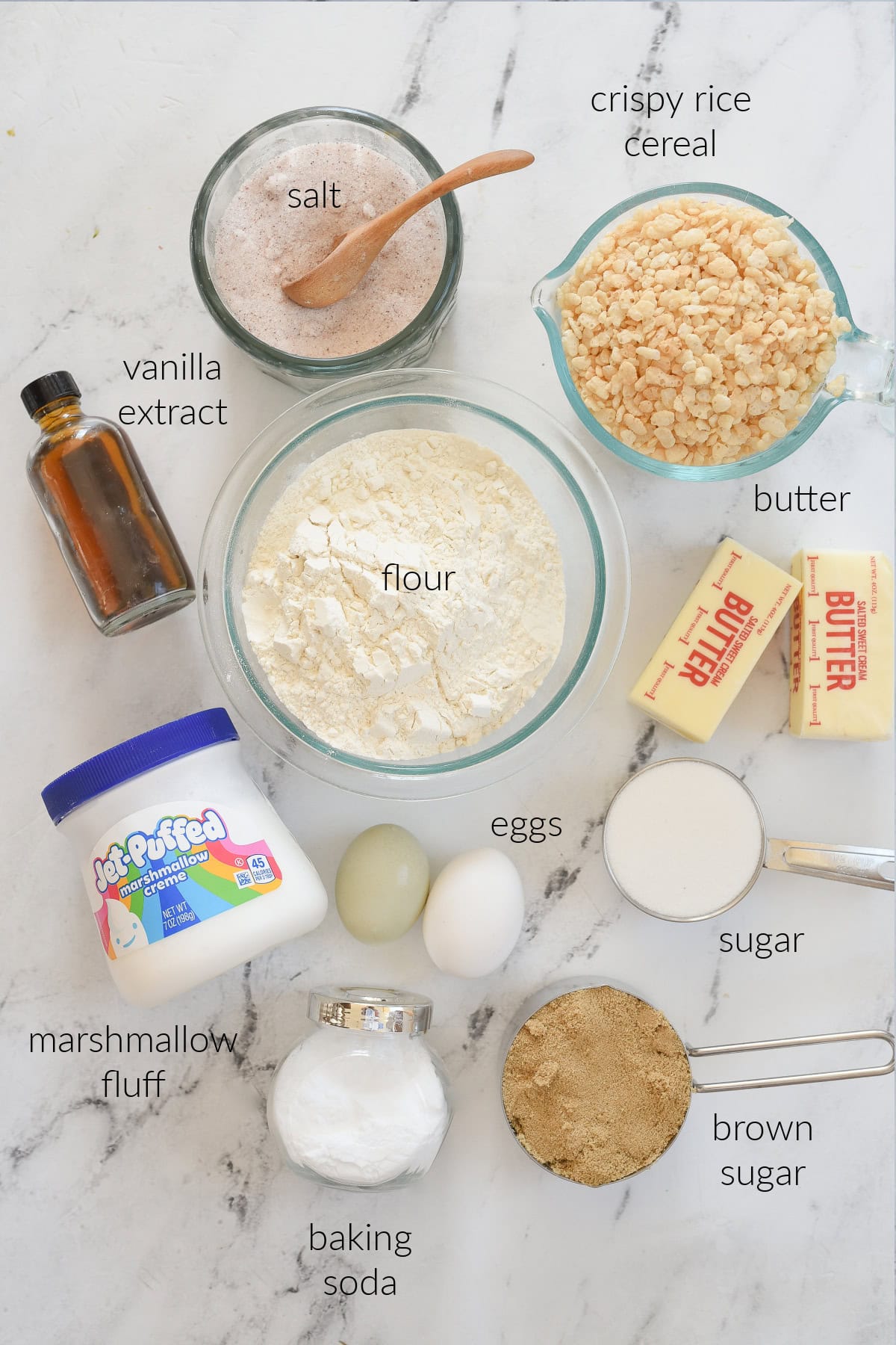 ingredients for rice krispie cookies
