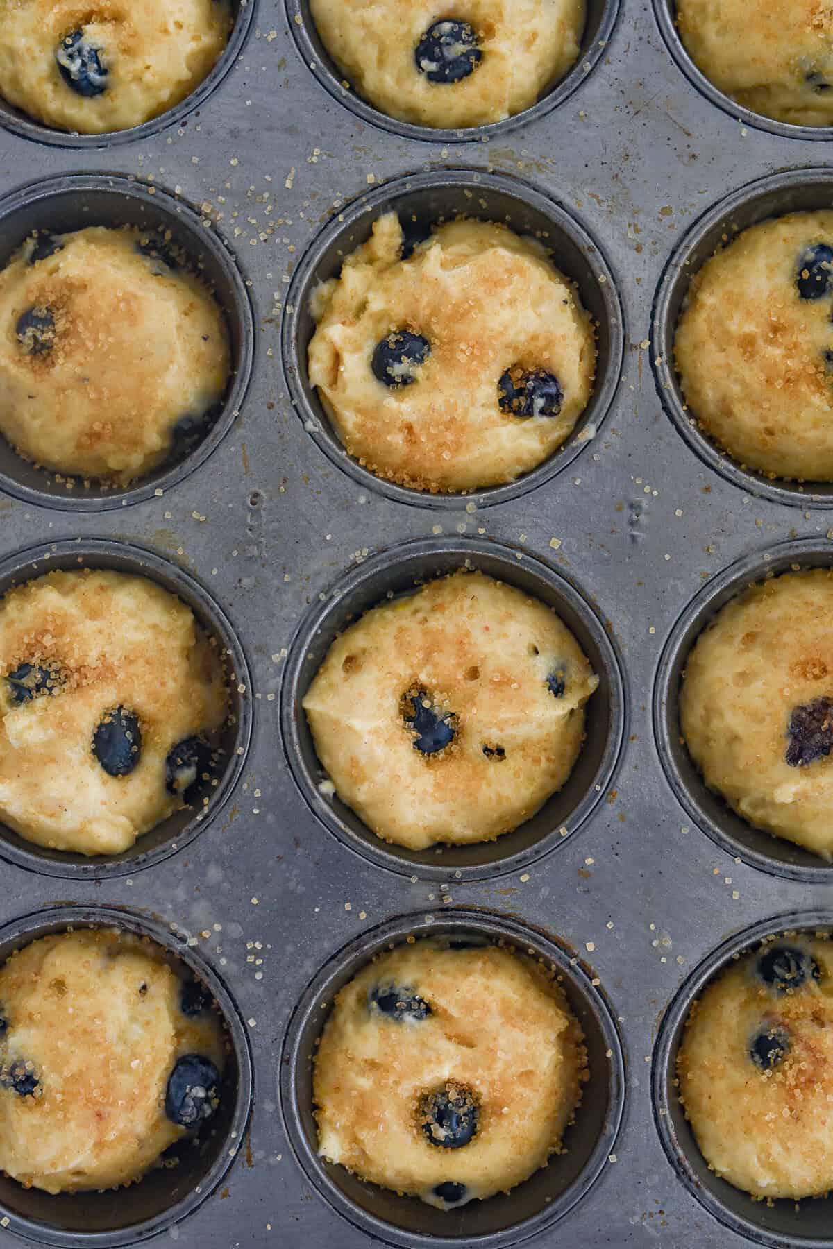 freezer muffins sprinkled with sugar