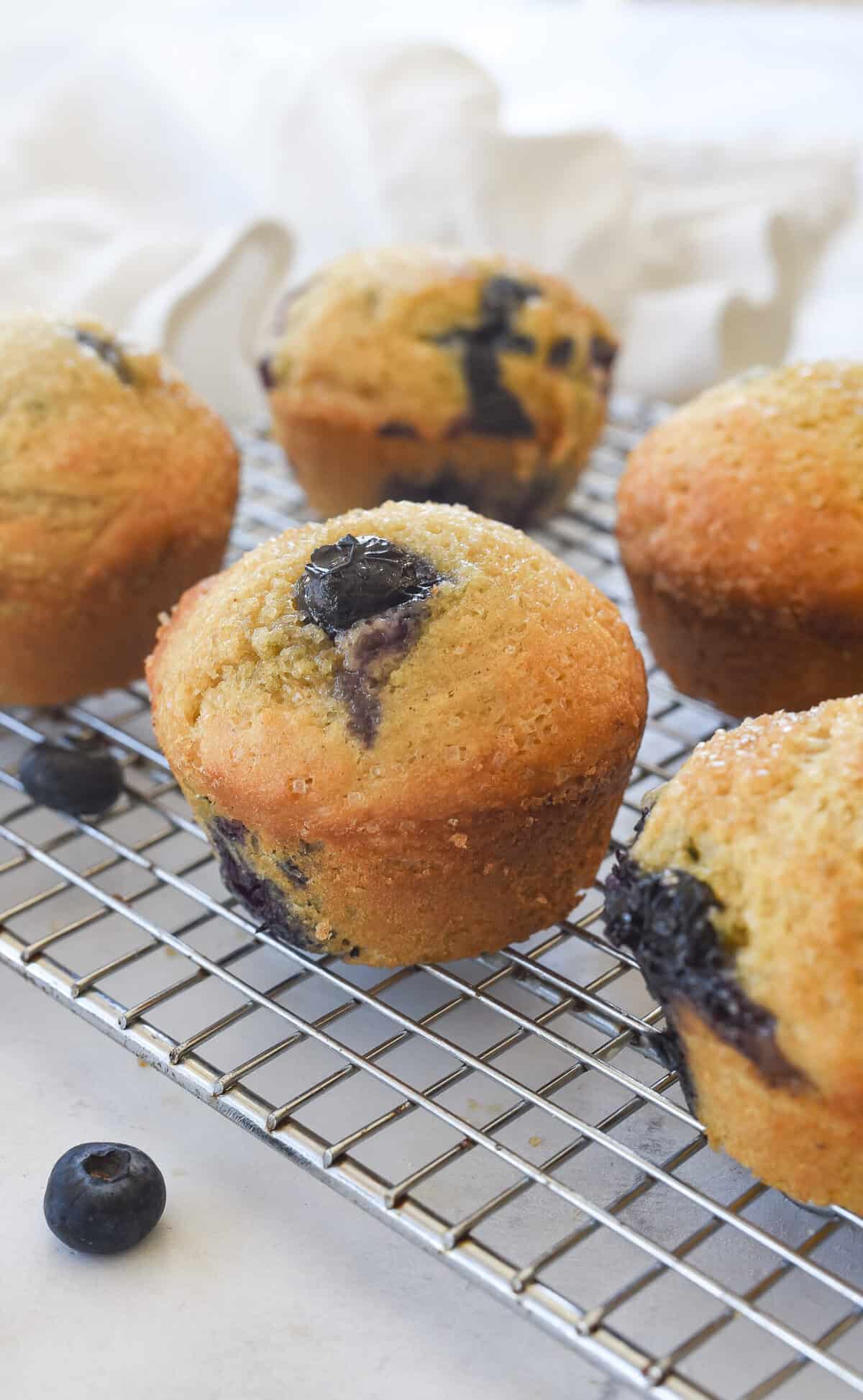 closeup of a freezer muffin on a coolig rack