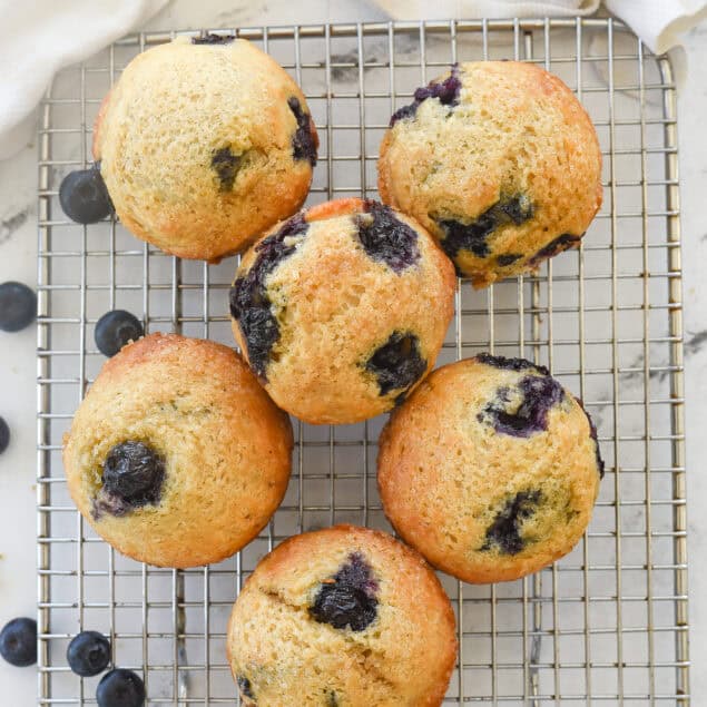 overhead view of freezer muffins