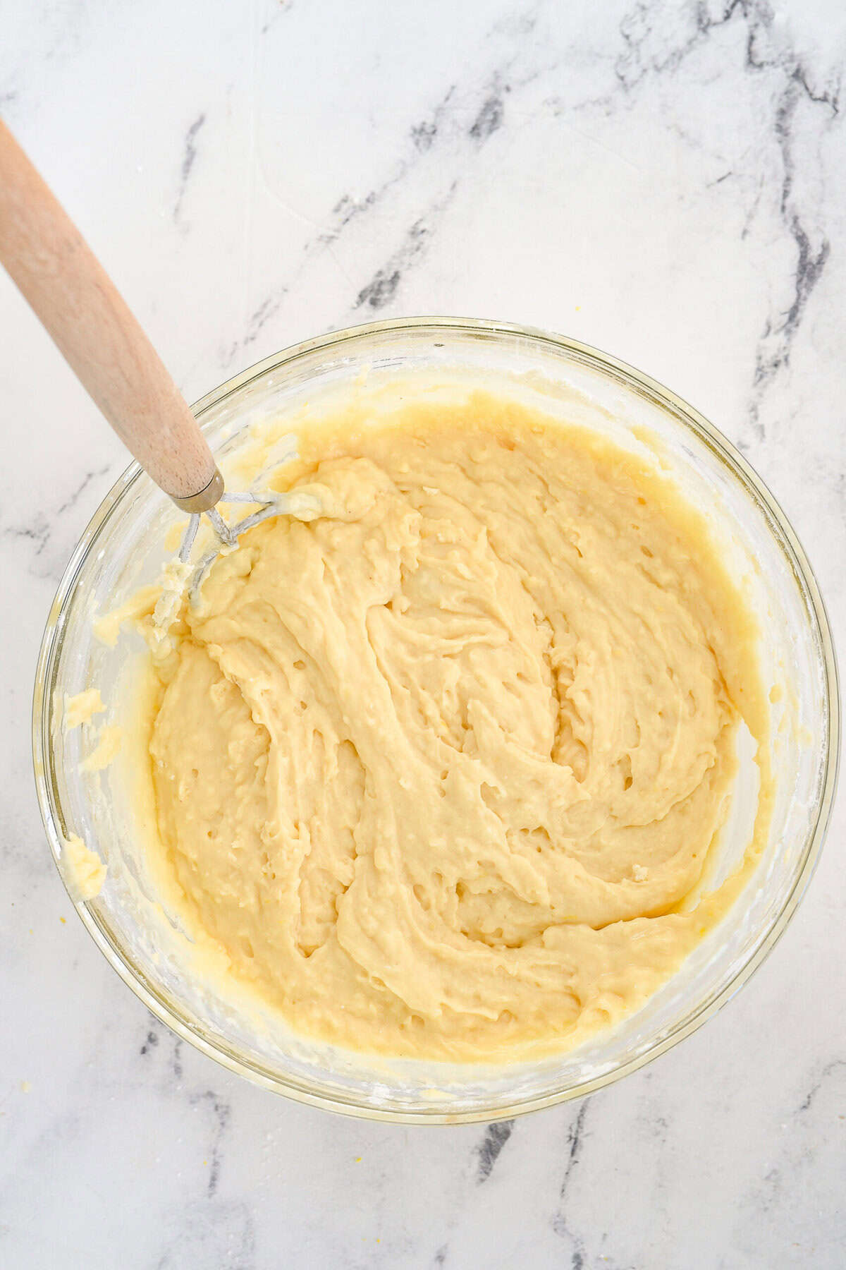 freezer muffin batter ina  bowl.
