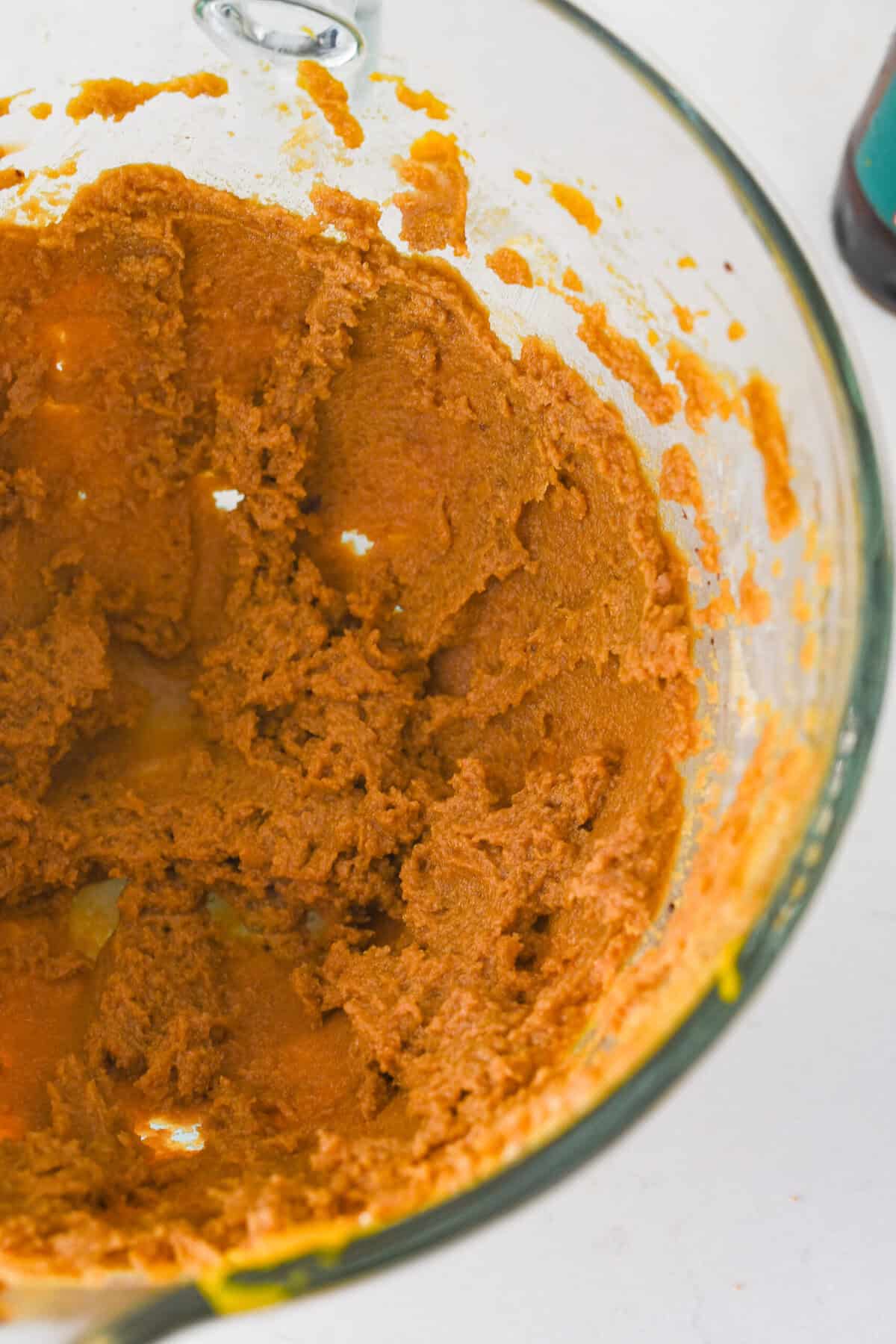 mixing up pumpkin oatmeal cookies
