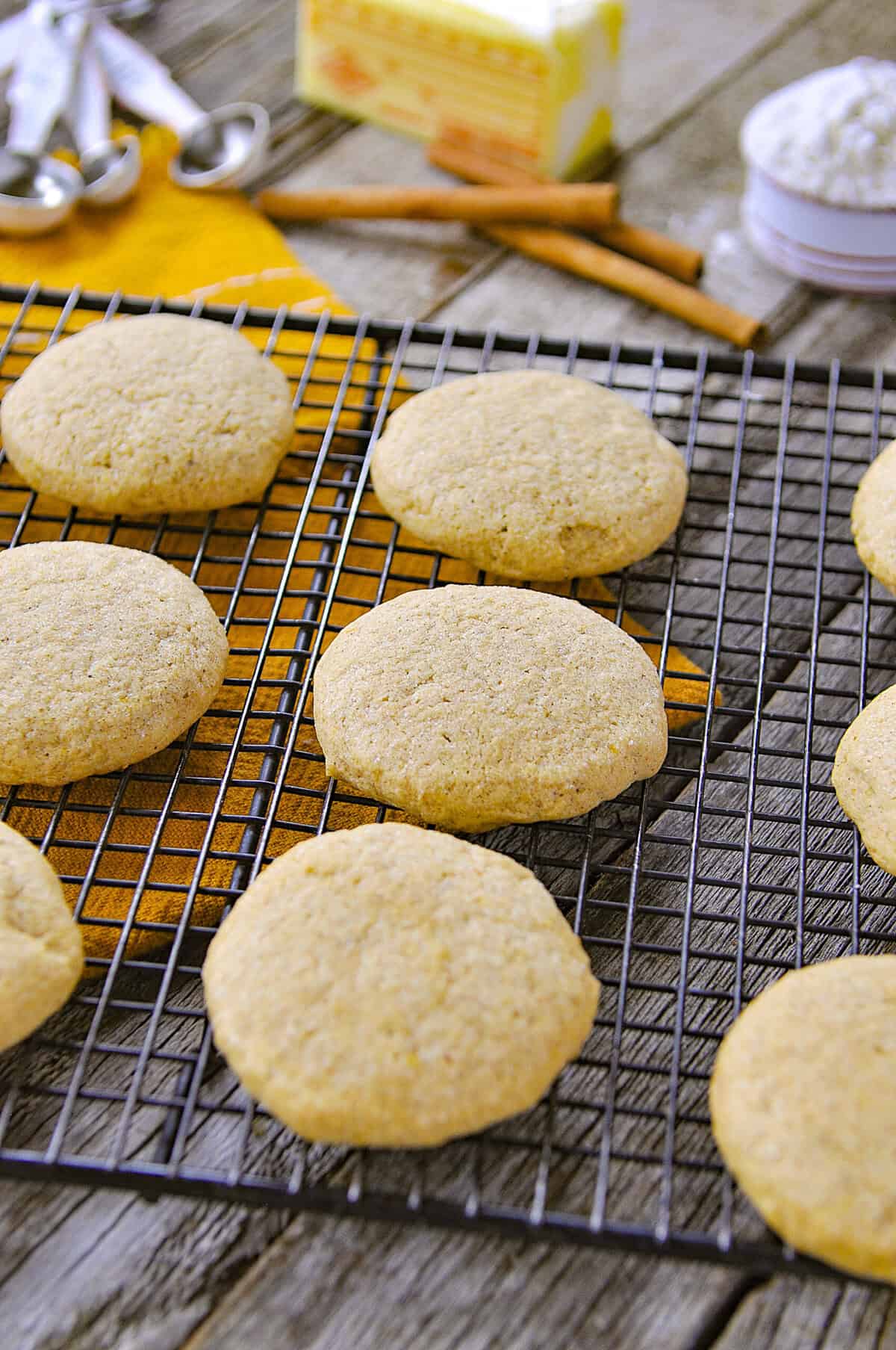 pumpkini sugar cookies un frosted on cooling rack