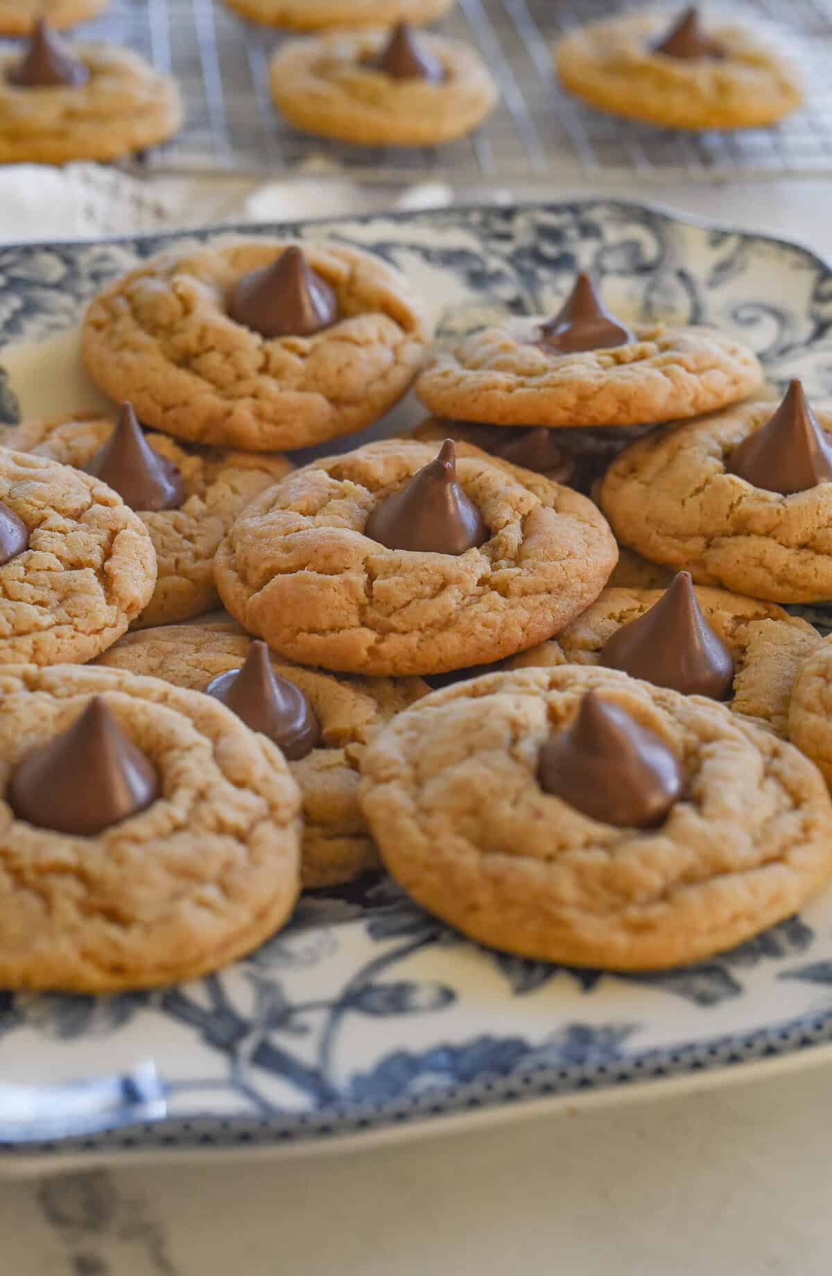 plate of peanut butter blossoms