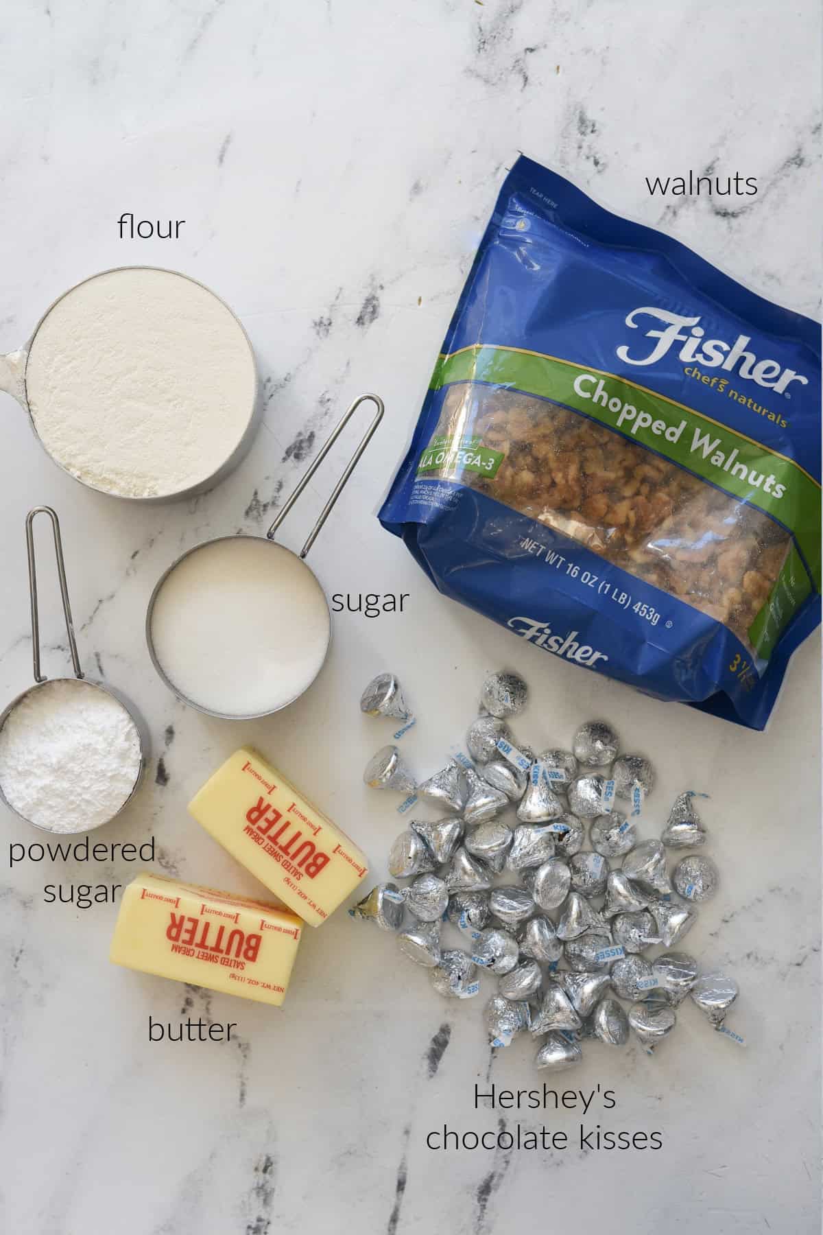 ingrexdients for snowball cookies