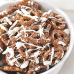 Cinnamon Sugar Pretzels in a white bowl