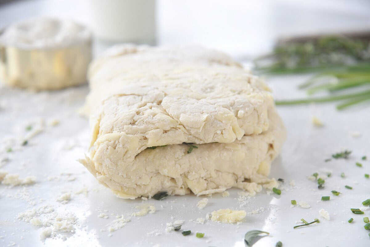folded biscuit dough