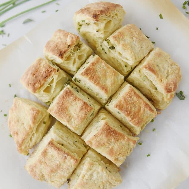 hERB Biscuits on white parchment paper
