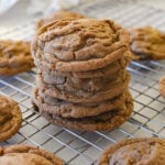stack of nutella chocolate chip cookies