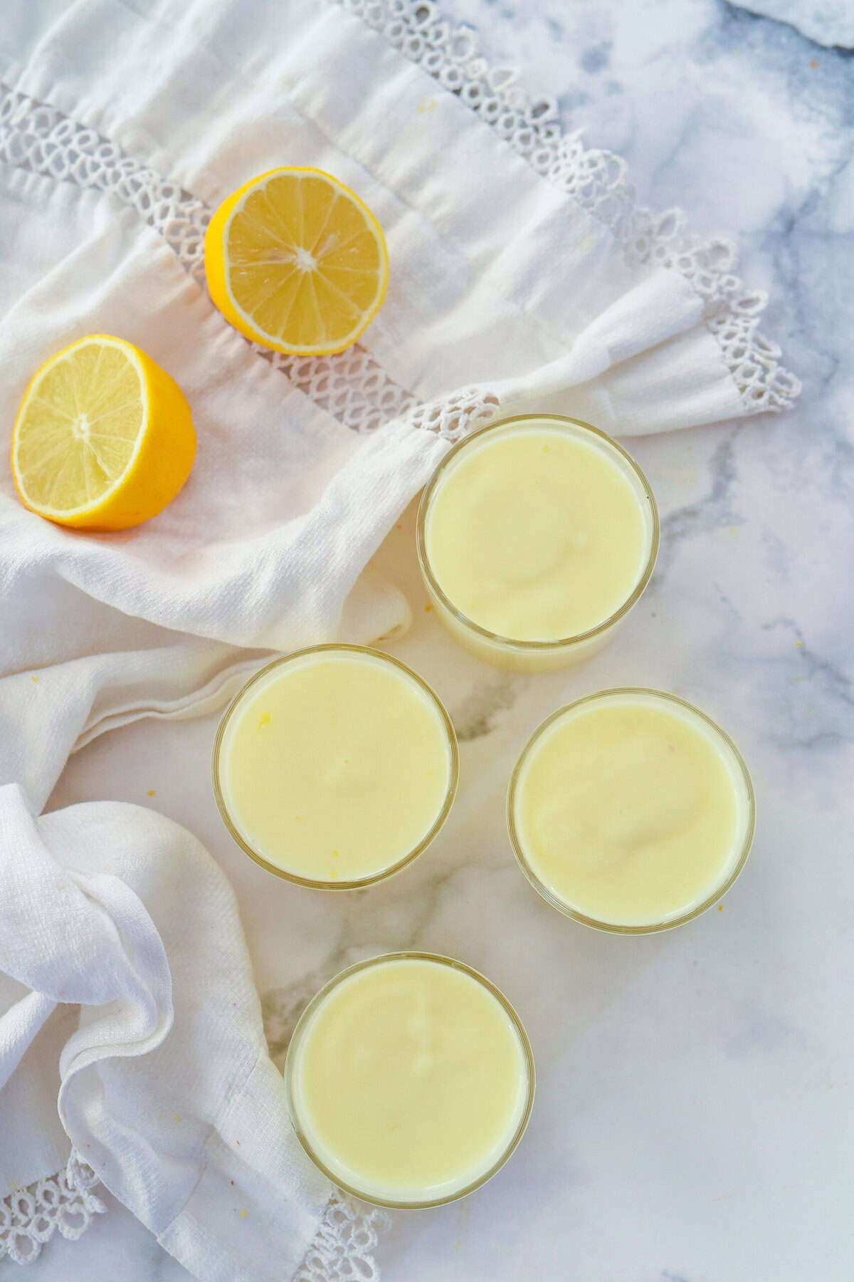 lemon posset in containers