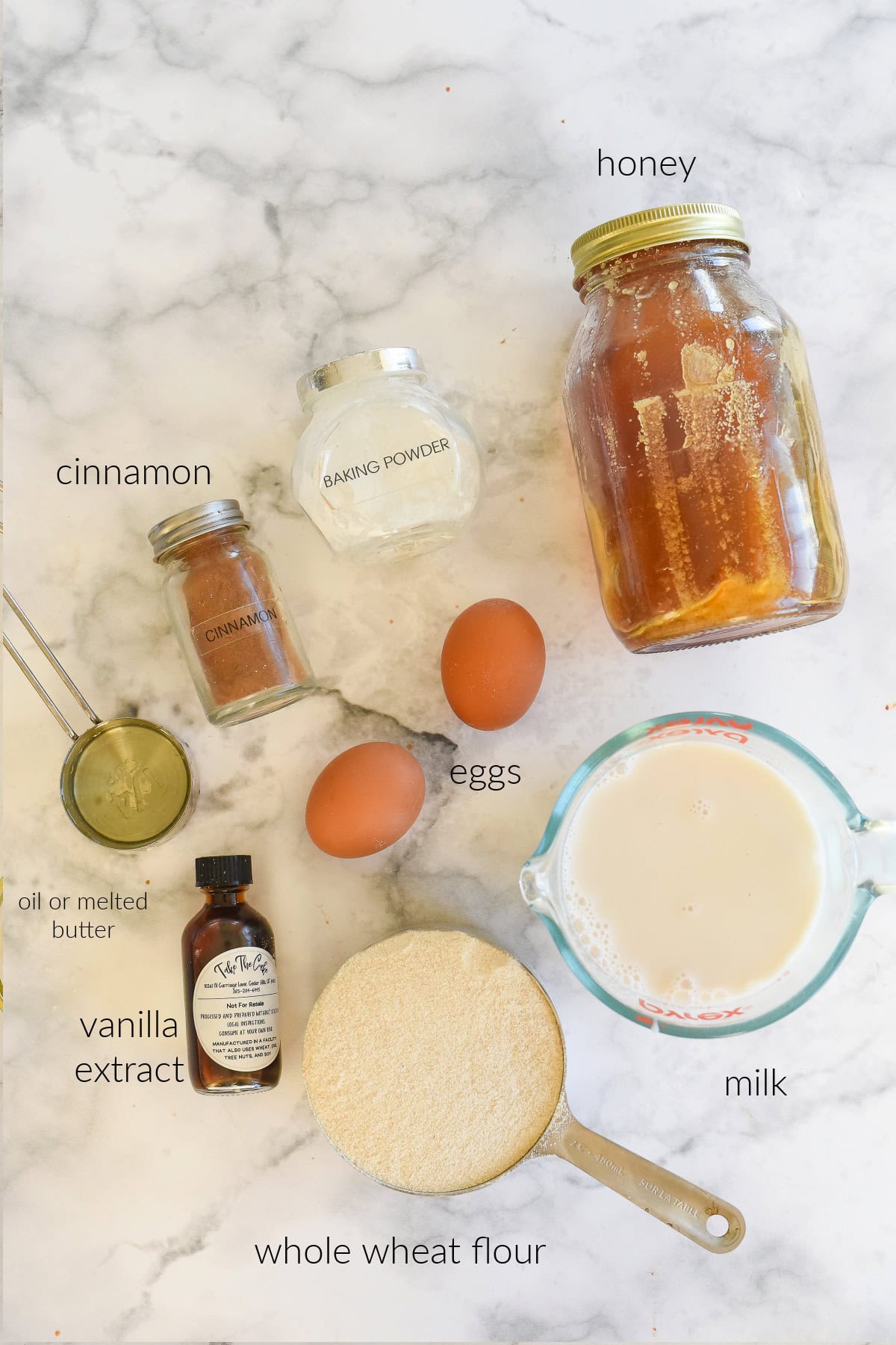 ingredients for whole wheat pancakes