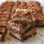 stack of three s'mores brownies