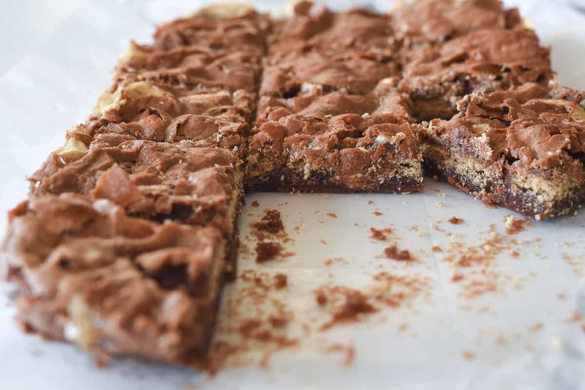 side view of brownies