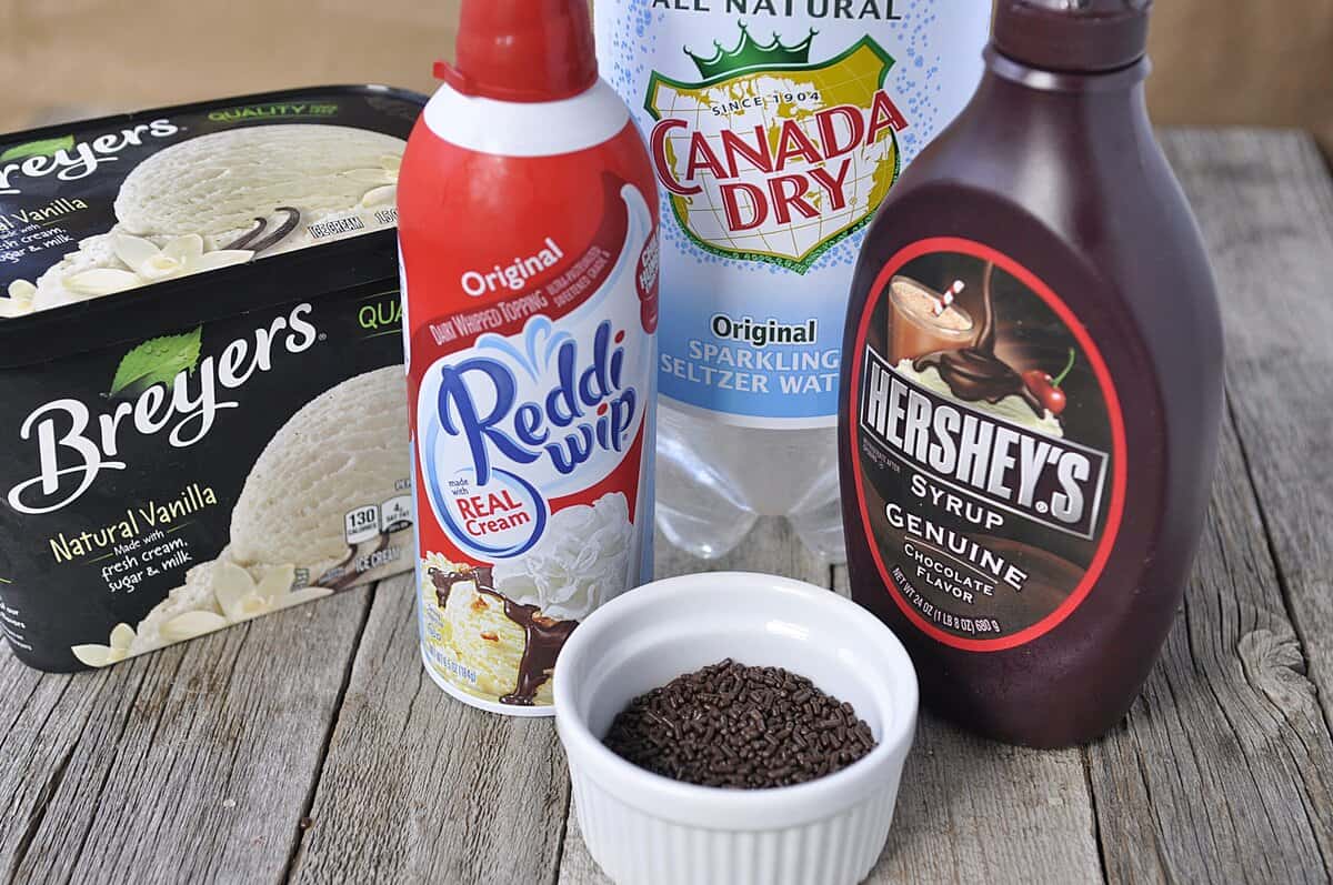 ingredients for an ice cream soda