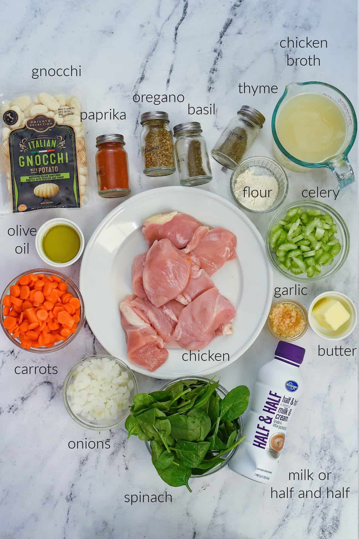 ingredients for chicken gnocchi soup