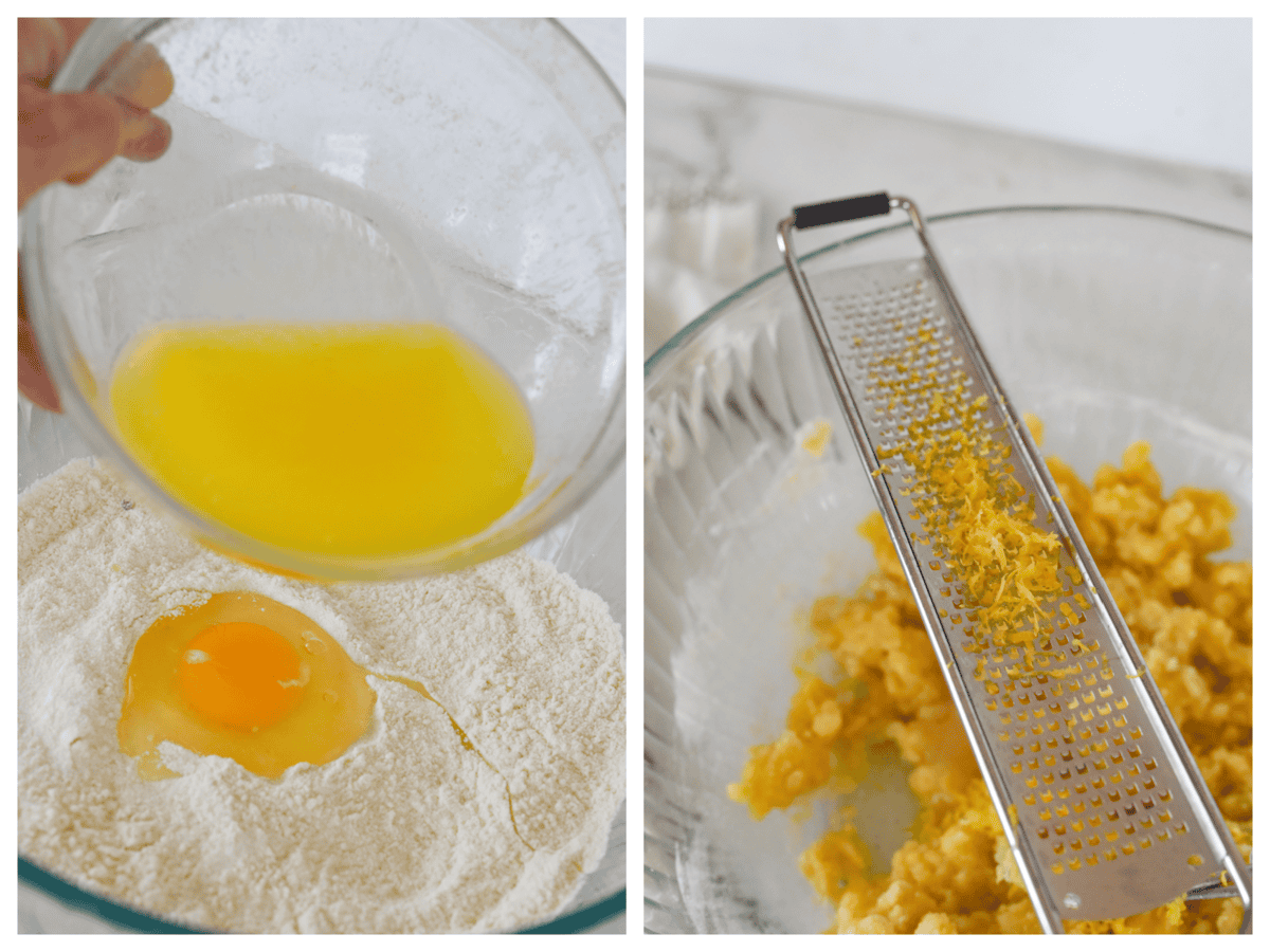 mixing up ooey gooe cake