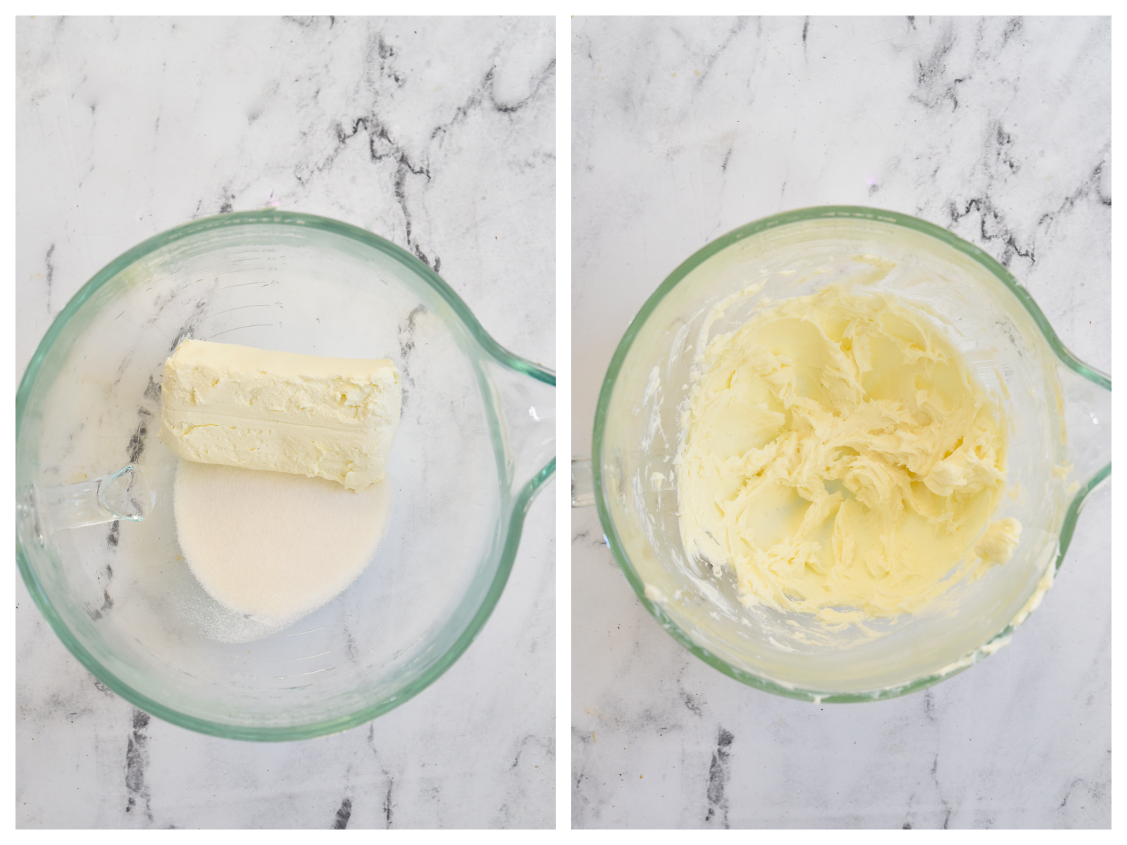 mixing cream cheese layer in a bowl