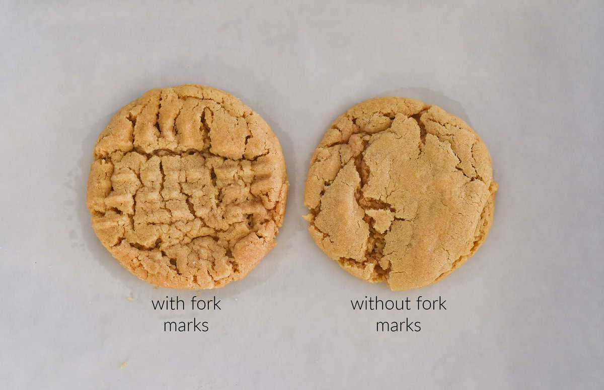 cookies showing with and without fork marks