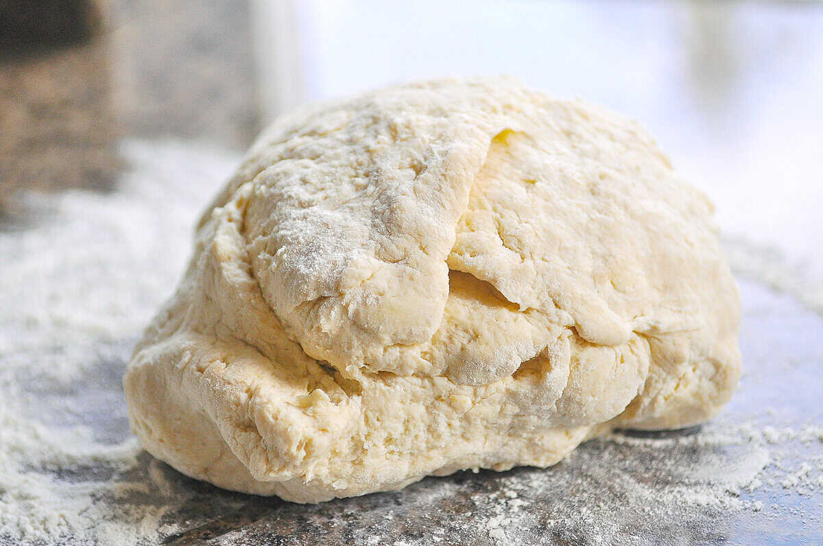 biscuit dough on the counter