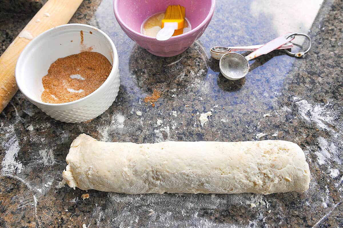 rolled up biscuit dough