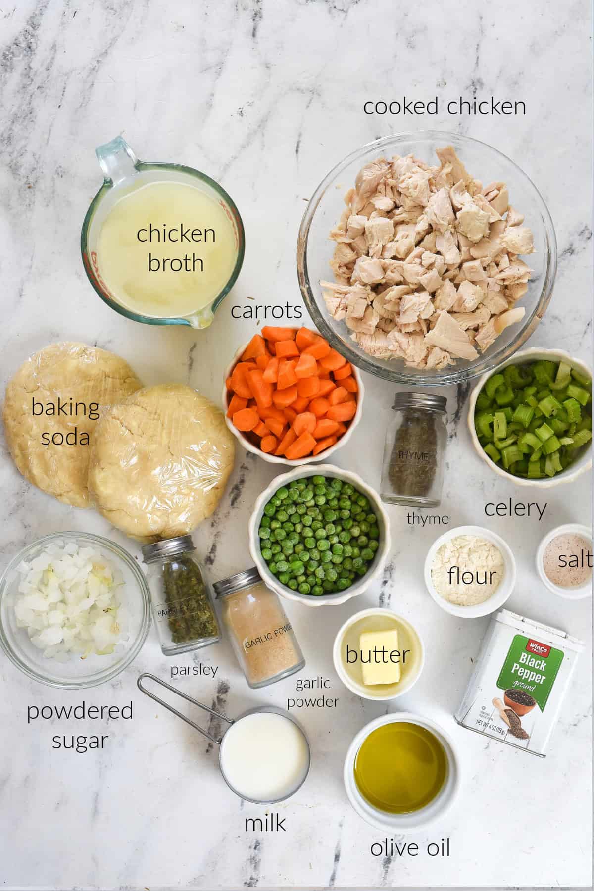 ingredients for chicken pot pie