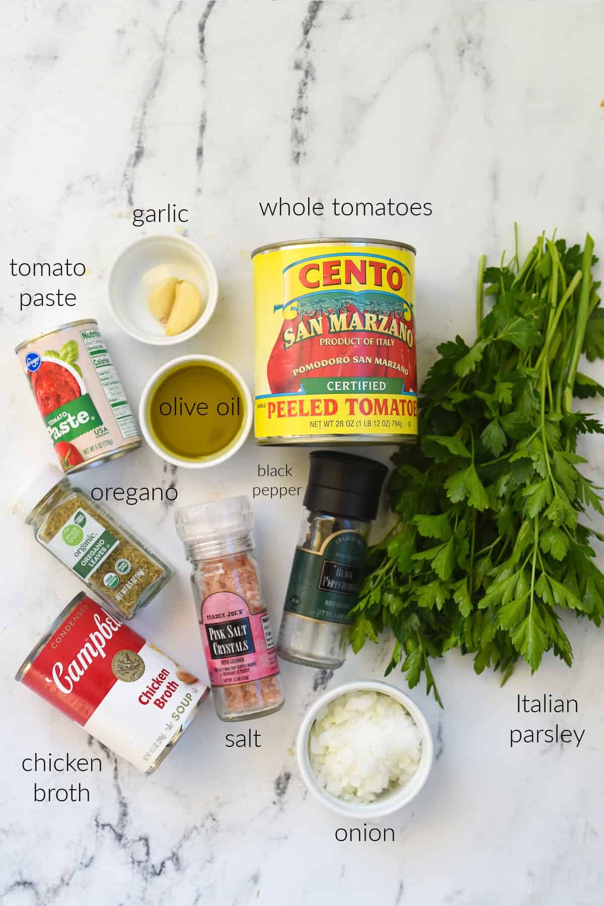 ingredients for marinara sauce