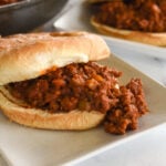 picture of two sloppy joes with buns