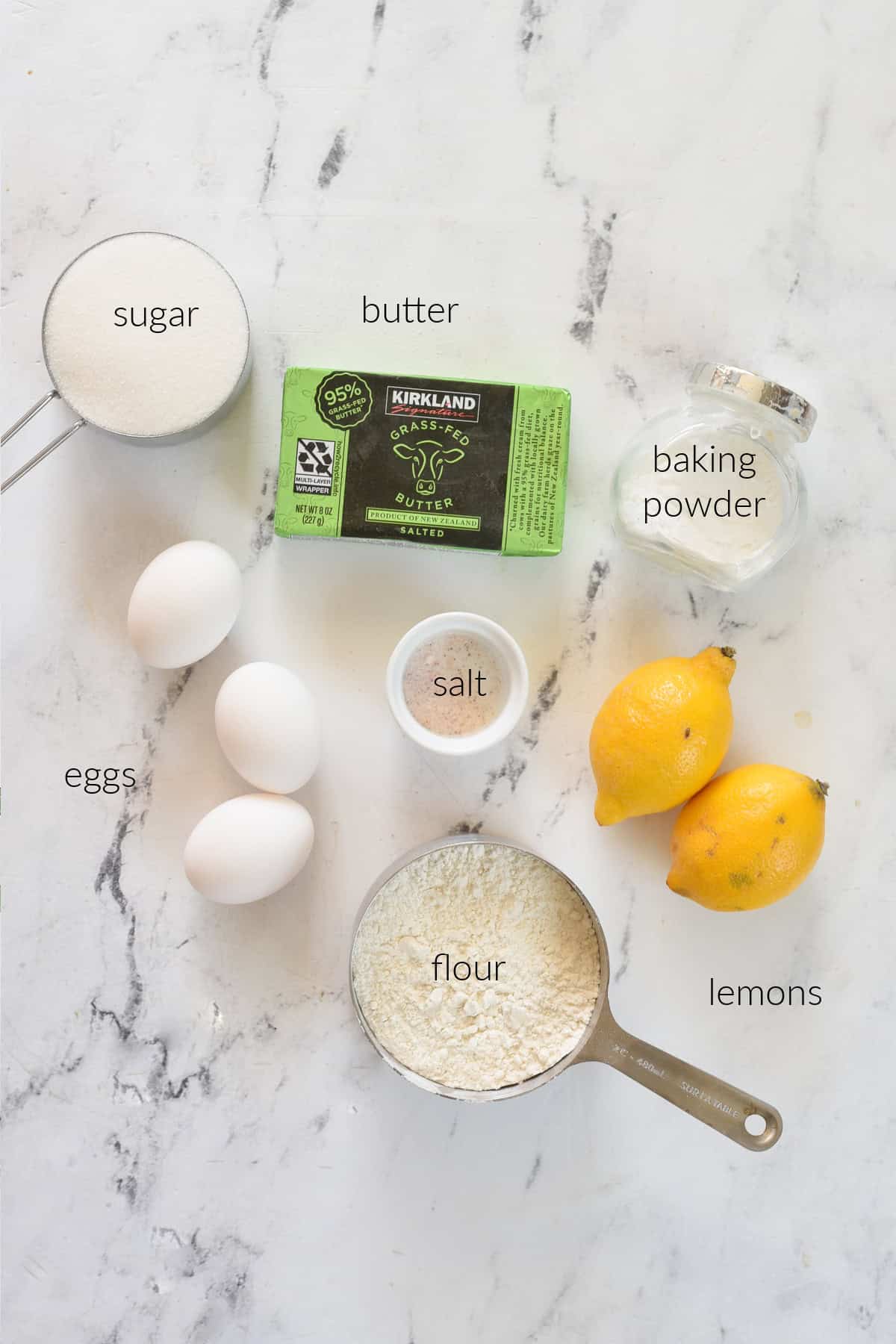 ingredients for lemon drizzle cake