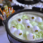 witch's brew in a black cauldron