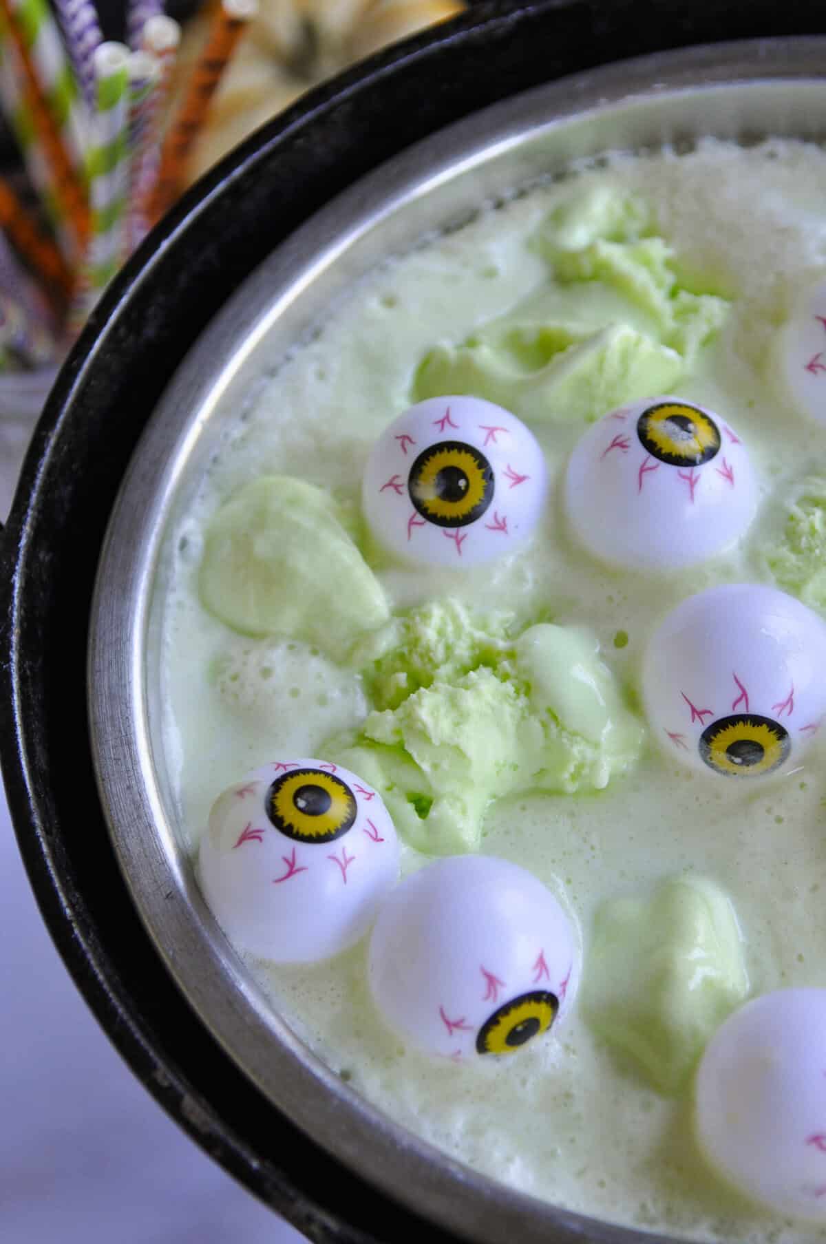 overhead shot of a bowl full of witch's brew