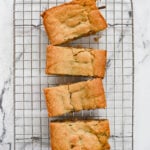 overhead shot of small batch peanut butter chocolate chip bars